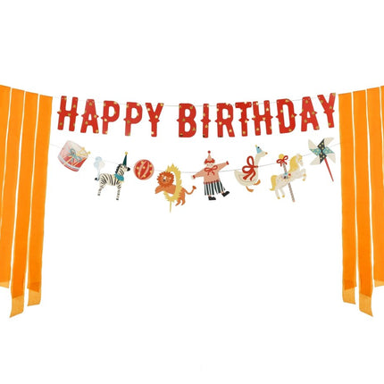 Happy Birthday Banner Circus 2,75m van Partydeco koop je bij Partywinkel