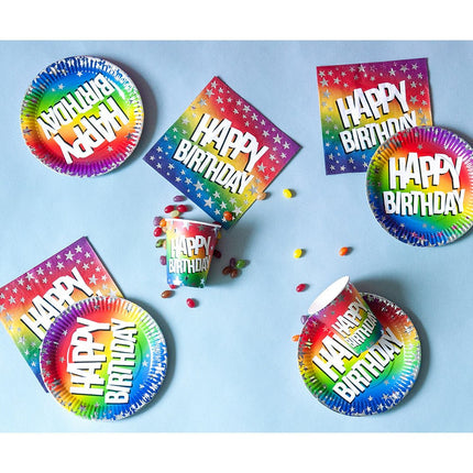 Happy Birthday Borden 18cm 10st van Boland koop je bij Partywinkel