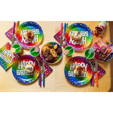 Happy Birthday Borden 18cm 10st van Boland koop je bij Partywinkel