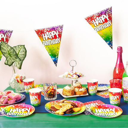 Happy Birthday Borden 18cm 10st van Boland koop je bij Partywinkel