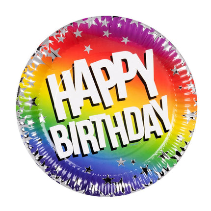 Happy Birthday Borden 18cm 10st van Boland koop je bij Partywinkel