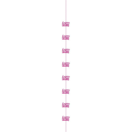 Happy Birthday Hangdecoratie Roze 1,52m van Unique koop je bij Partywinkel