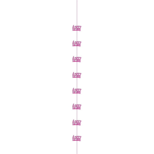 Happy Birthday Hangdecoratie Roze 1,52m van Unique koop je bij Partywinkel