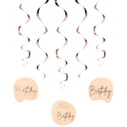 Happy Birthday Hangdecoratie Roze 75cm 5st van Folat koop je bij Partywinkel