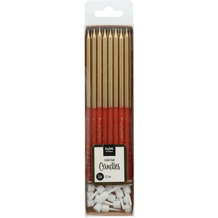 Happy Birthday Kaarsen Golden Dusk 12,5cm 16st van Folat koop je bij Partywinkel