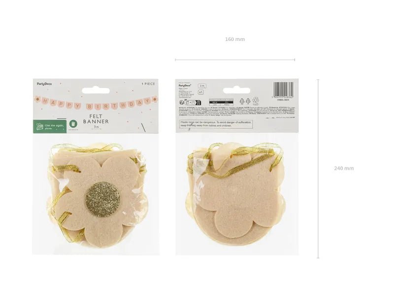 Happy Birthday Letterslinger Goud Roze 3m van Partydeco koop je bij Partywinkel