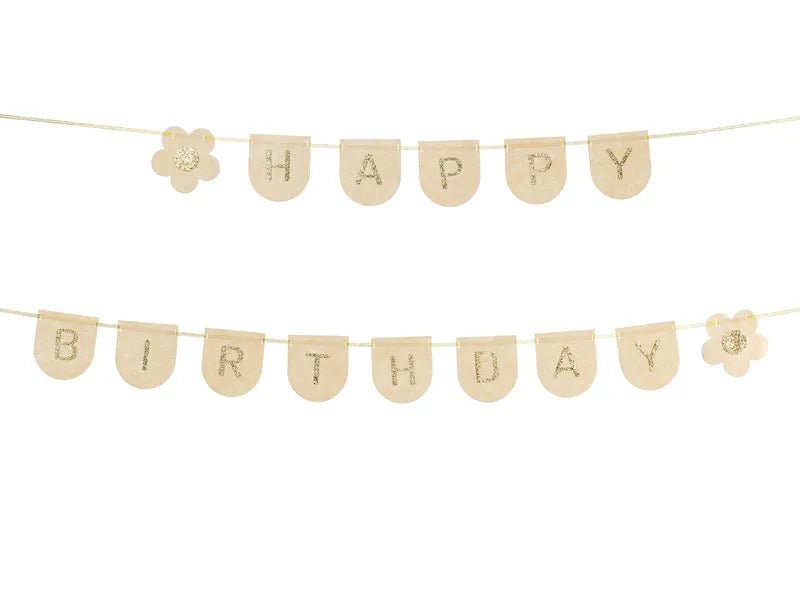 Happy Birthday Letterslinger Goud Roze 3m van Partydeco koop je bij Partywinkel