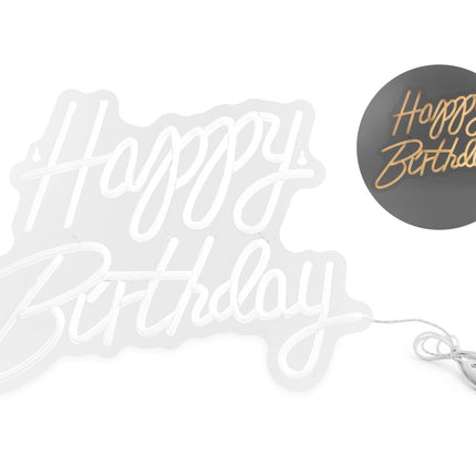 Happy Birthday Licht Letter Wit 40cm van Partydeco koop je bij Partywinkel