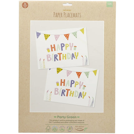 Happy Birthday Placemats Eco 6st van Folat koop je bij Partywinkel