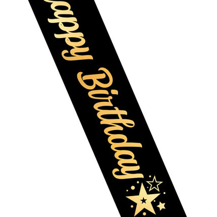 Happy Birthday Sjerp Zwart Goud van Fiestas Guirca koop je bij Partywinkel