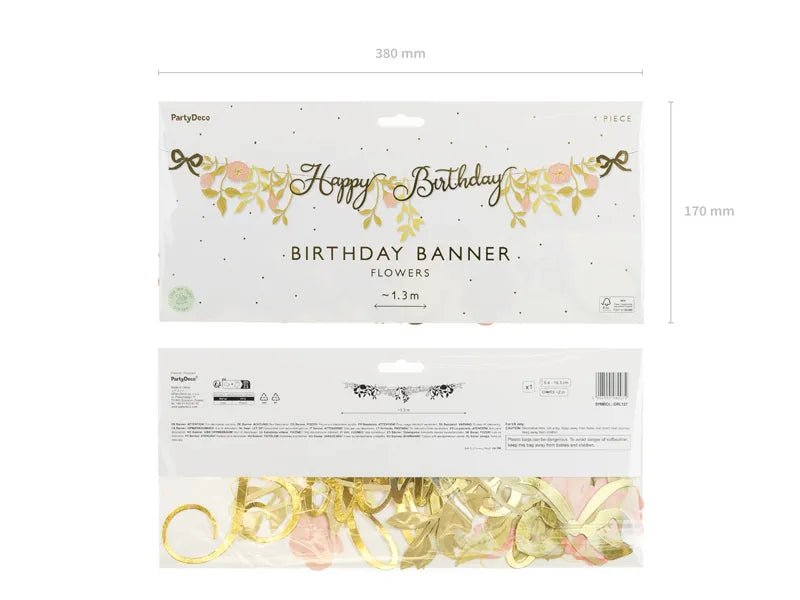Happy Birthday Slinger Bloemen 1,3m van Partydeco koop je bij Partywinkel