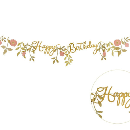Happy Birthday Slinger Bloemen 1,3m van Partydeco koop je bij Partywinkel