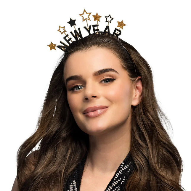 Happy New Year Haarband Sterren van Boland koop je bij Partywinkel