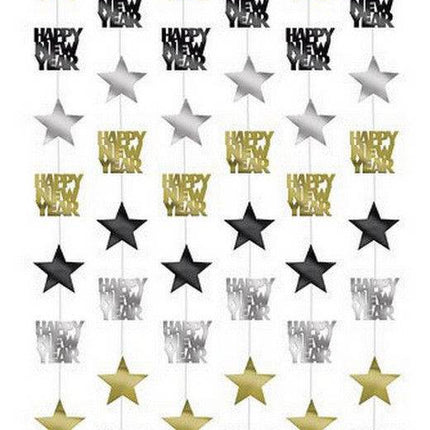 Happy New Year Hangdecoratie Ster 2,1m 6st van Riethmueller koop je bij Partywinkel