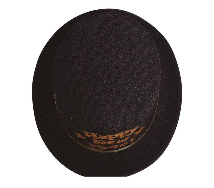 Happy New Year Hoed Zwart Goud van Fiestas Guirca koop je bij Partywinkel