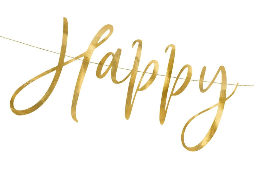 Happy New Year Slinger Goud 66cm van Partydeco koop je bij Partywinkel