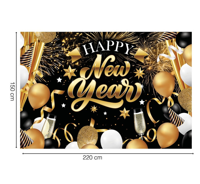 Happy New Year Wanddecoratie 2,2m van Fiestas Guirca koop je bij Partywinkel