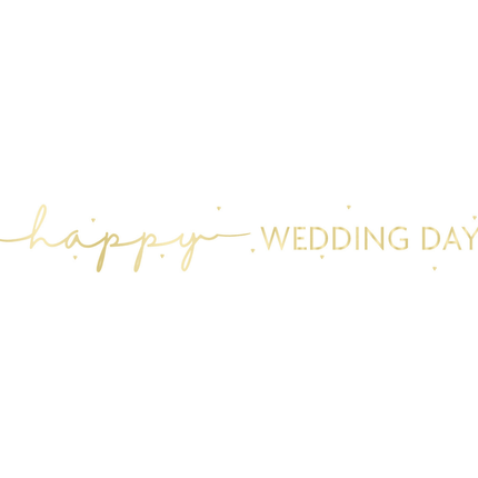 Happy Wedding Day Banner 2,74m van Unique koop je bij Partywinkel