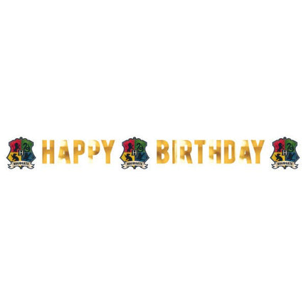 Harry Potter Letterslinger Houses Happy Birthday 1,8m van Riethmueller koop je bij Partywinkel