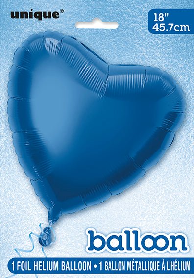 Hart Helium Ballon Blauw Leeg 45cm van Unique koop je bij Partywinkel