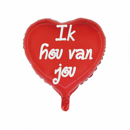 Hart Helium Ballon Ik Hou Van Jou 46cm leeg van WeFiesta koop je bij Partywinkel