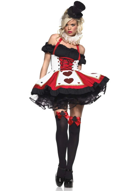Hartenvrouw Jurk Zwart Rood Dames Leg Avenue - Partywinkel - 714718393360