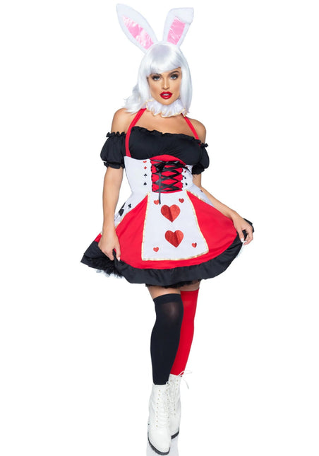 Hartenvrouw Jurk Zwart Rood Dames Leg Avenue - Partywinkel - 714718393360