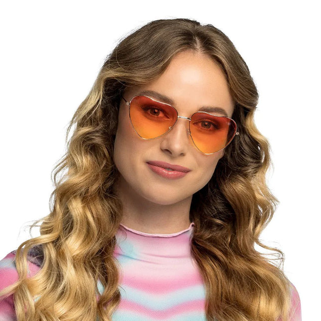 Hartjes Bril Oranje Groovy van Boland koop je bij Partywinkel