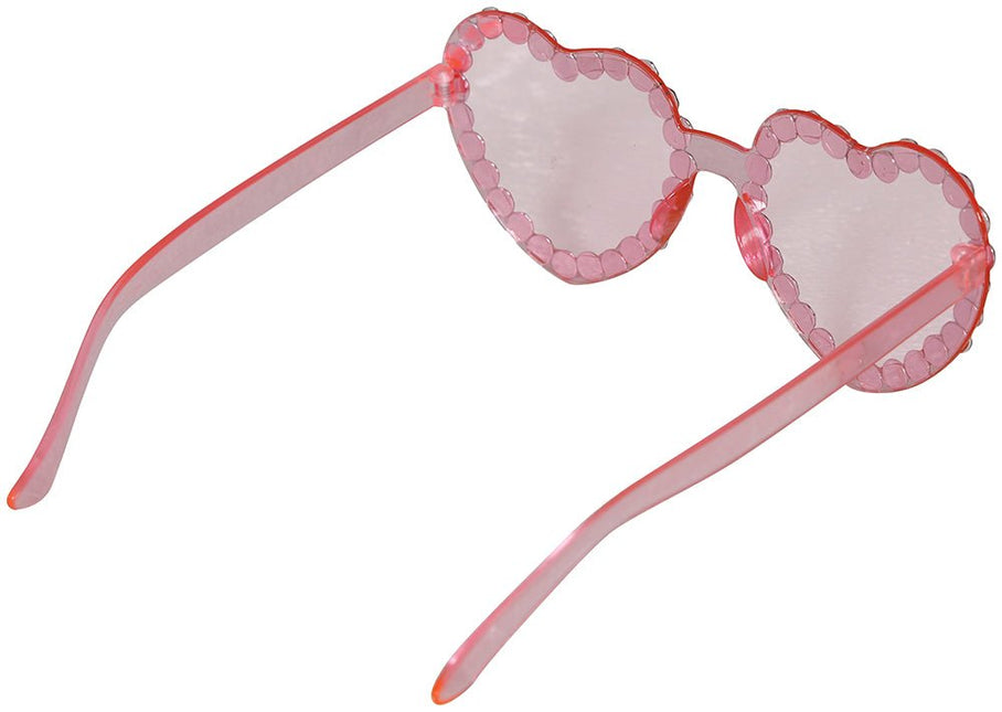 Hartjes Bril Roze Diamantjes - Partywinkel - 8434077182383