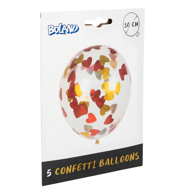 Hartjes Confetti Ballonnen 5st van Boland koop je bij Partywinkel