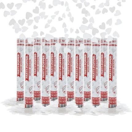 Hartjes Confetti Kanon Wit 1 St 40cm van VDV Benefit koop je bij Partywinkel