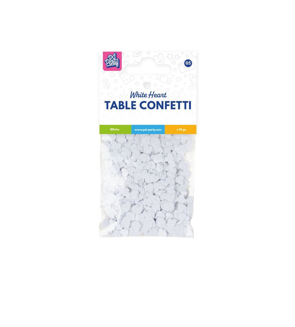 Hartjes Tafelconfetti Wit 14gr van Paper Dreams koop je bij Partywinkel
