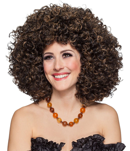 Havanna Afro Pruik Bruin van Orlob koop je bij Partywinkel