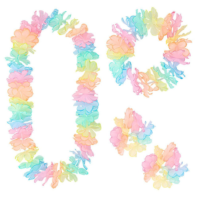 Hawaii Accessoireset Pastel 4 delig van Boland koop je bij Partywinkel
