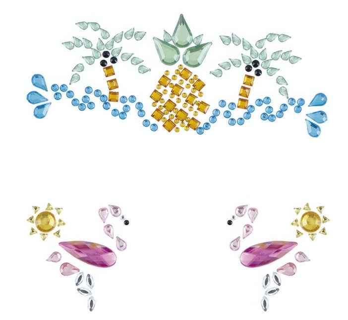 Hawaii Gezicht Stickers van Fiestas Guirca koop je bij Partywinkel