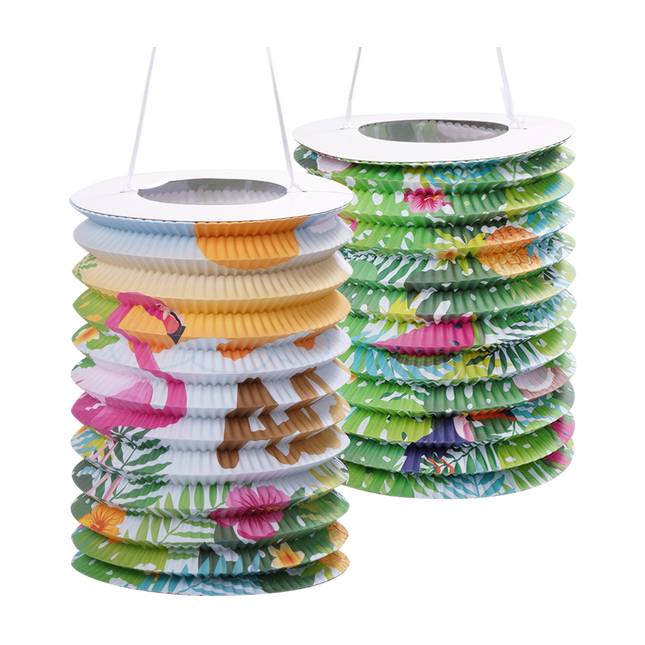 Hawaii Lampion Gekleurd 25cm 2st van WeFiesta koop je bij Partywinkel