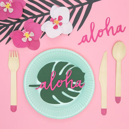 Hawaii Tafeldecoratie Palmblad 14,5cm 6st van Partydeco koop je bij Partywinkel