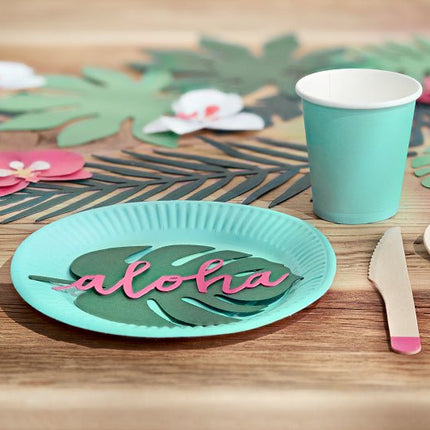 Hawaii Tafeldecoratie Palmblad 14,5cm 6st van Partydeco koop je bij Partywinkel