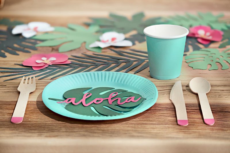 Hawaii Tafeldecoratie Palmblad 14,5cm 6st van Partydeco koop je bij Partywinkel