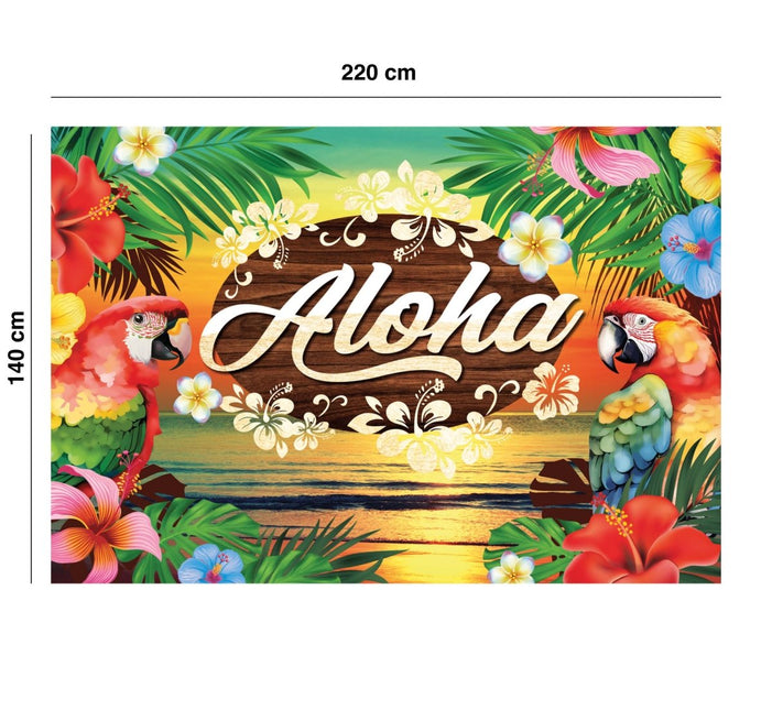 Hawaii Wanddecoratie Aloha 2,2m - Partywinkel - 8434077311868