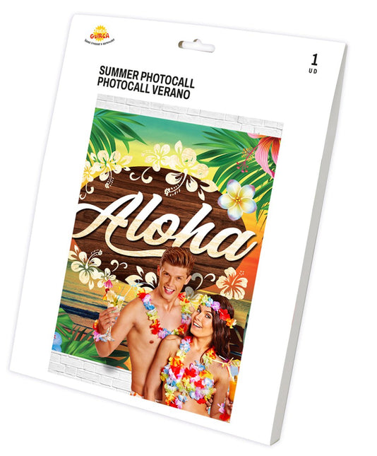 Hawaii Wanddecoratie Aloha 2,2m - Partywinkel - 8434077311868