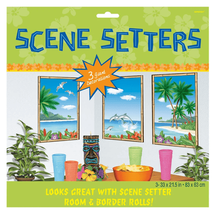 Hawaii Wanddecoratie Deluxe 3 delig - Partywinkel - 048419523031
