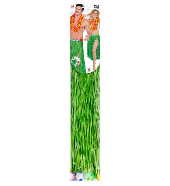 Hawaiirokje Groen Met Bloemenriem 80cm van Widmann koop je bij Partywinkel