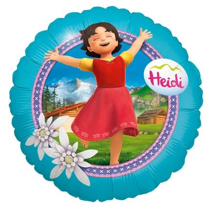 Palloncino all’elio Heidi blu vuoto, 45 cm