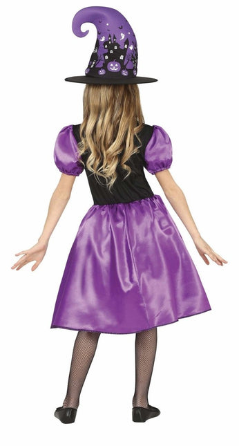 Heks Halloween Kostuum Meisje Paars van Fiestas Guirca koop je bij Partywinkel