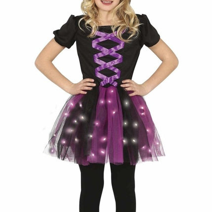 Heks Halloween Kostuum Meisje Zwart Paars van Fiestas Guirca koop je bij Partywinkel