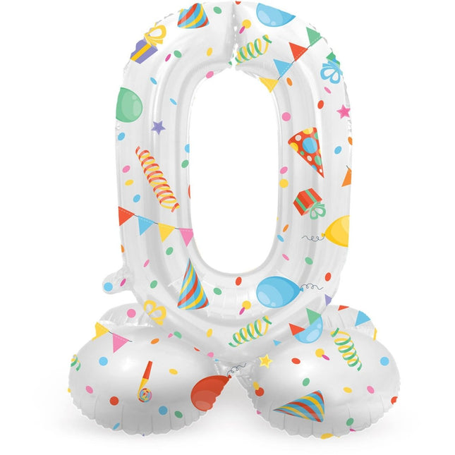 Helium Ballon 0 Jaar Feest Met Standaard Leeg 41cm van Folat koop je bij Partywinkel