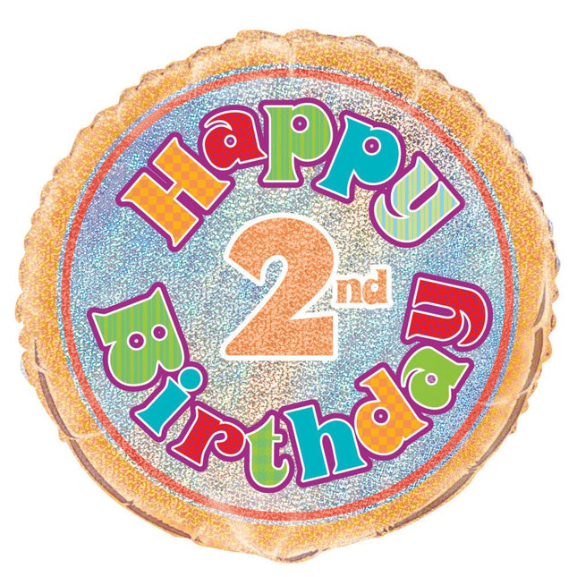 Helium Ballon 2 Jaar Glitters 45cm leeg van Unique koop je bij Partywinkel