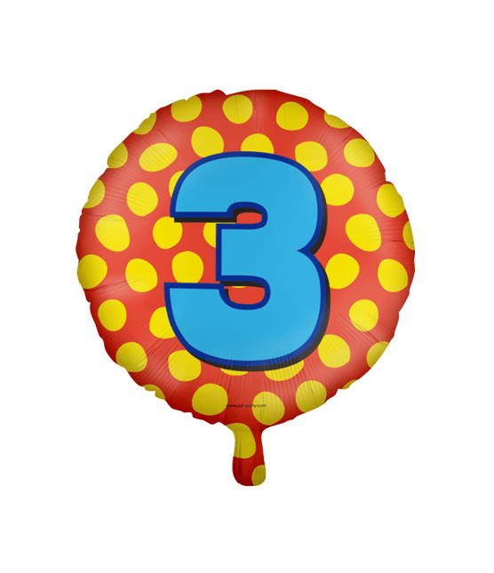 Helium Ballon 3 Jaar Gekleurd Leeg 46cm van Paper Dreams koop je bij Partywinkel