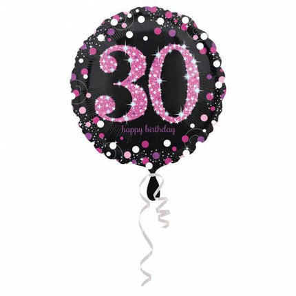 Helium Ballon 30 Jaar Roze 43cm leeg van Anagram koop je bij Partywinkel